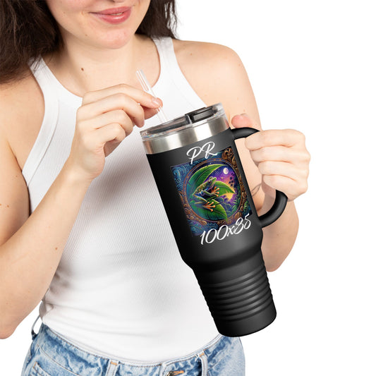 Coqui Boricua Colorful Insulated Travel Mug, 40oz – Perfect for Coffee Lovers, Outdoor Adventures, Gifts, and Daily Hydration