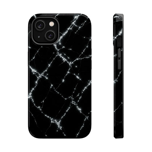 black marble Magnetic Phone Cases for Stylish Protection, Marbled Design, Unique Gift, Phone Accessories, Modern Tech Style