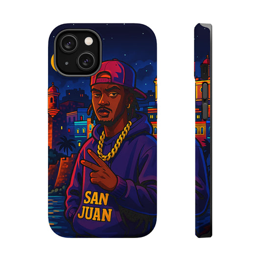 Hombre Rapero  Magnetic Tough Cases for Trendsetters, Phone Protection, Custom Art Design, Unique Gift, San Juan Theme, Hip-Hop Style