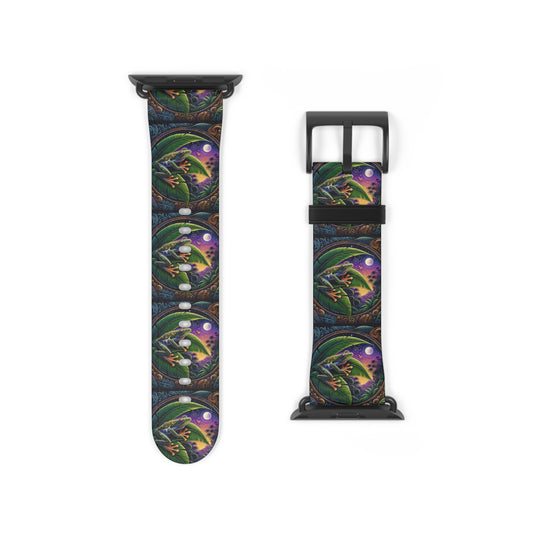 Artistic Watch Band Coqui Boricua: Colorful Abstract Design, Watch Strap, Wrist Accessory, Unisex Gift, Fashionable Wear