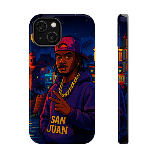 Hombre Rapero  Magnetic Tough Cases for Trendsetters, Phone Protection, Custom Art Design, Unique Gift, San Juan Theme, Hip-Hop Style