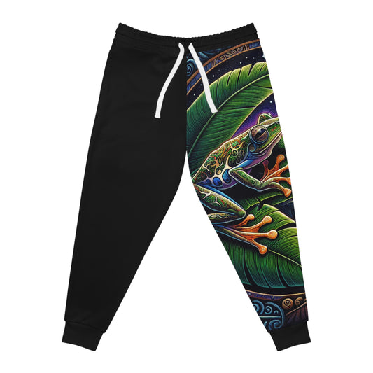 Colorful Coqui Boricua Athletic Joggers, AOP loungewear, gift for nature lovers, comfy workout pants, unique unisex joggers