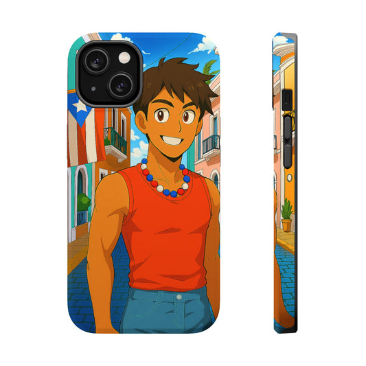 Hombre Boricua Anime Magnetic Phone Cases, Colorful Phone Covers for Teens, Unique Gifts for Gamers, Fun Accessories for Summer Vibes