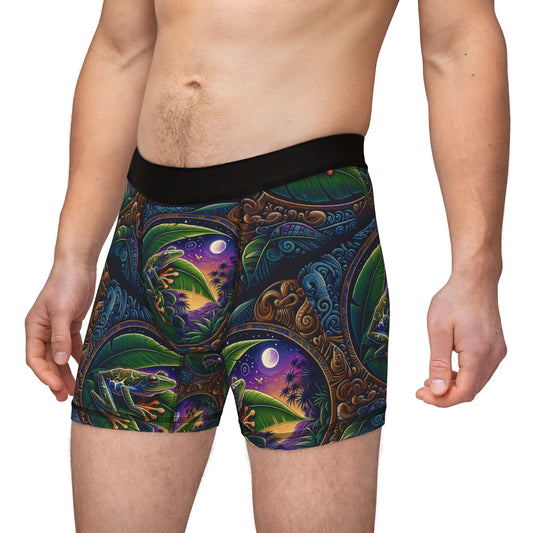 Coqui Boricua Men's Boxers - Colorful Nature Prints, Comfortable & Stylish Underwear, Unique Gift for Men, Fun Daily Wear, Outdoor Enthusiast Essentials