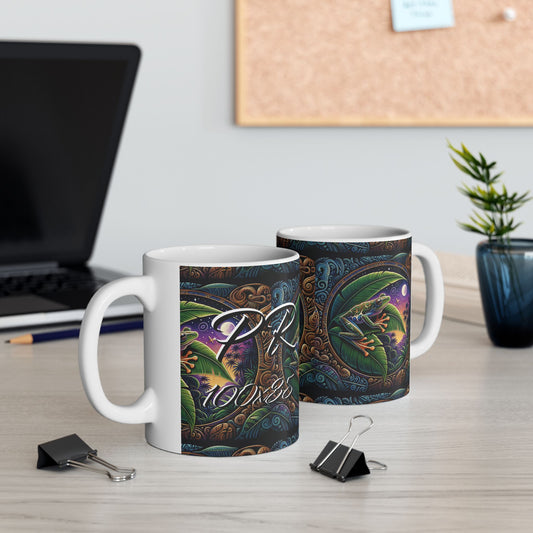 Ceramic Coqui Boricua Coffee Mug, Colorful Art Mug, Personalized Gift for Coffee Lovers, Artistic Tea Cup, Unique Home Decor