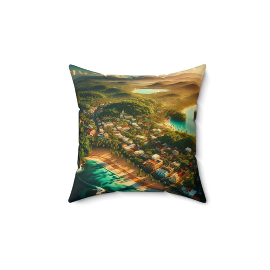 Cozy Decorative Pillow, Puerto Rico Themed Cushion, Modern Home Décor, Perfect for Gifts, Travel Enthusiast Present, Coastal Living Accent