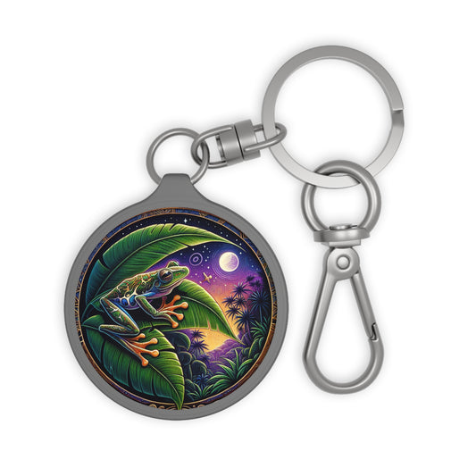 Colorful Coqui Boricua Keyring Tag - Unique Nature-Inspired Gift for Her, Personalized Keychain, Eco-Friendly Accessory, Pet Tag